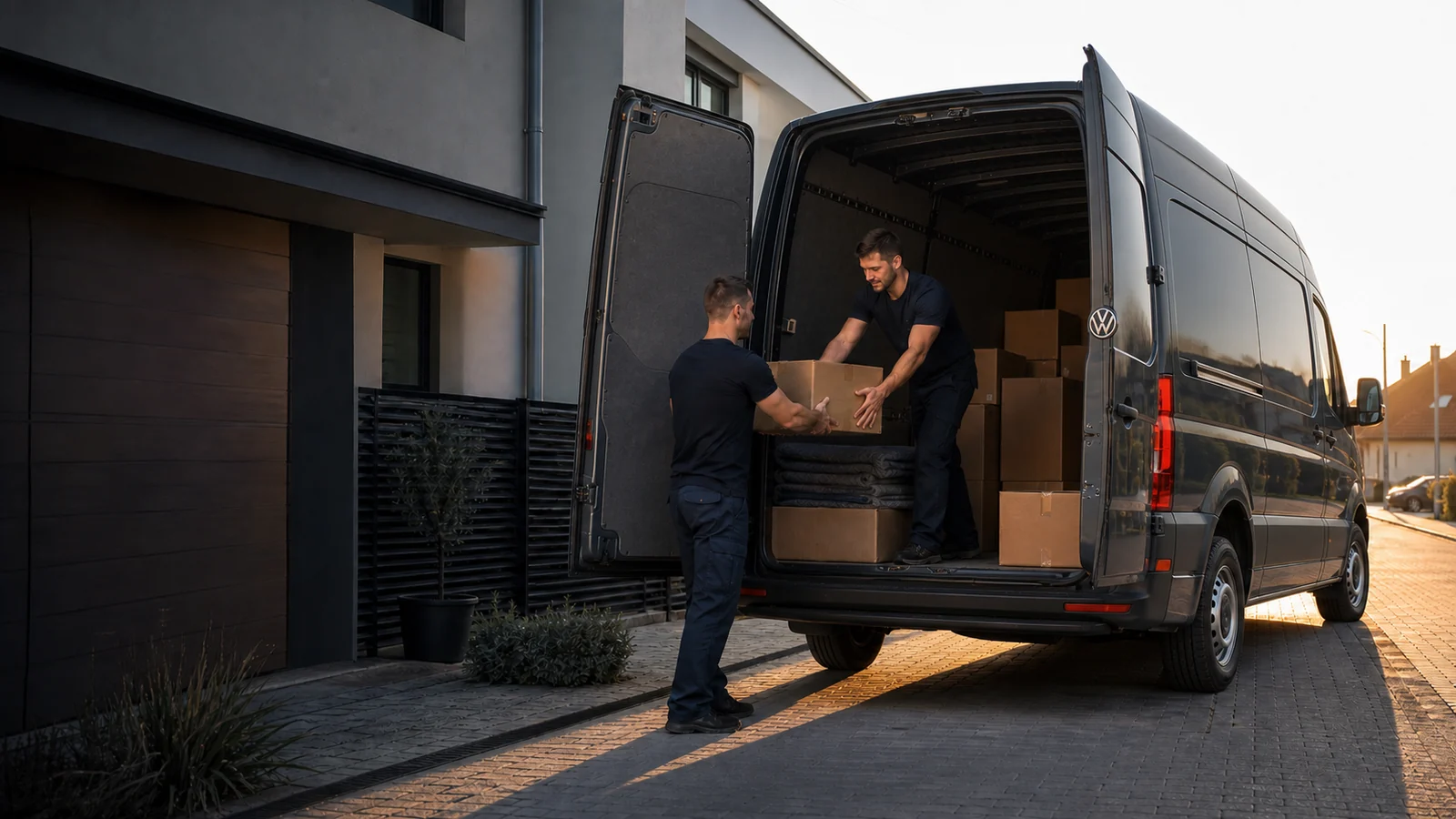 VW Crafter při stěhování rodinného domu